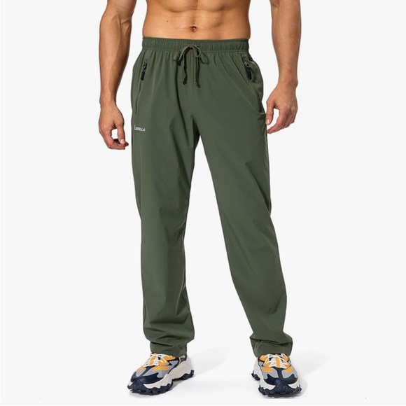 Pudolla | Men's Olive Green Joggers with Elastic Waistband and drawstring - Picture 1 of 13